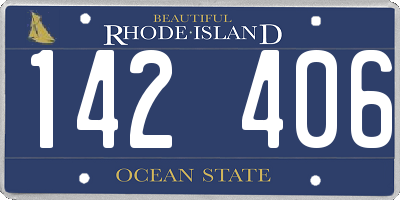 RI license plate 142406