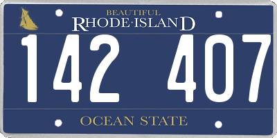 RI license plate 142407