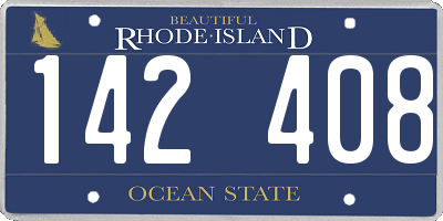 RI license plate 142408