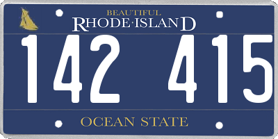 RI license plate 142415