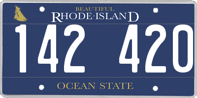 RI license plate 142420