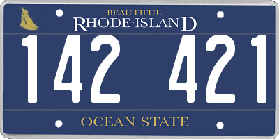 RI license plate 142421