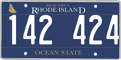 RI license plate 142424