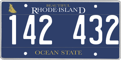 RI license plate 142432