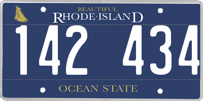 RI license plate 142434