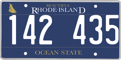 RI license plate 142435