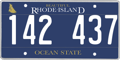 RI license plate 142437