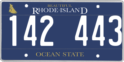 RI license plate 142443