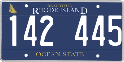 RI license plate 142445