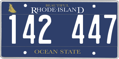RI license plate 142447