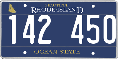 RI license plate 142450