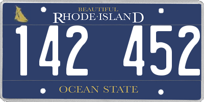 RI license plate 142452