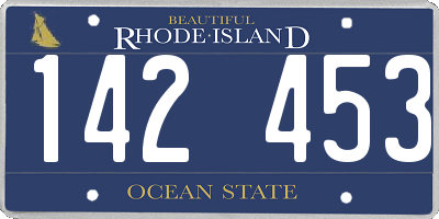 RI license plate 142453
