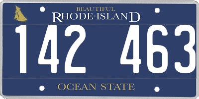 RI license plate 142463