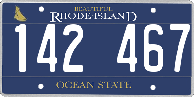 RI license plate 142467