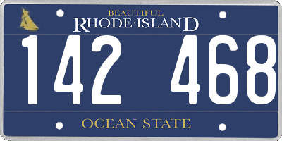 RI license plate 142468