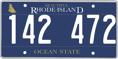 RI license plate 142472