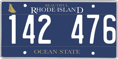 RI license plate 142476