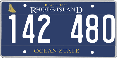 RI license plate 142480