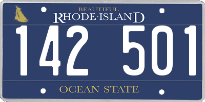 RI license plate 142501