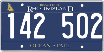 RI license plate 142502
