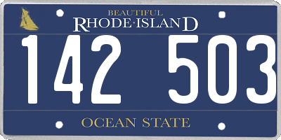 RI license plate 142503