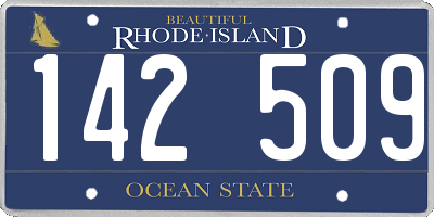 RI license plate 142509