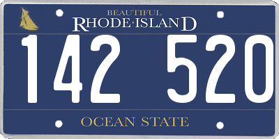 RI license plate 142520