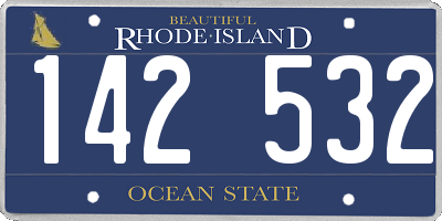 RI license plate 142532