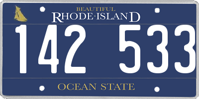 RI license plate 142533