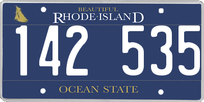RI license plate 142535