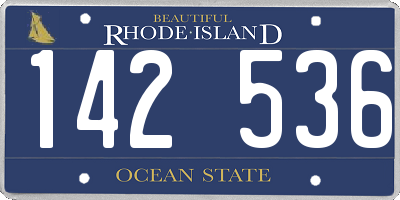 RI license plate 142536