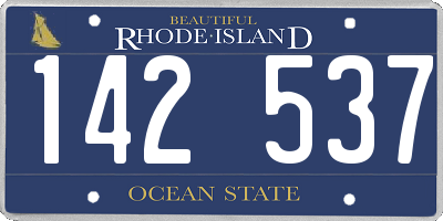 RI license plate 142537