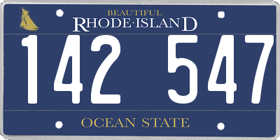 RI license plate 142547
