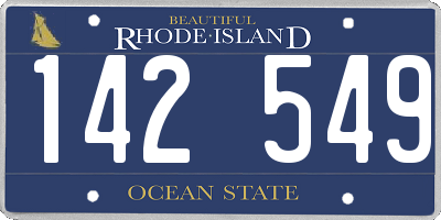 RI license plate 142549