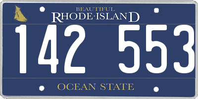 RI license plate 142553