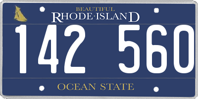 RI license plate 142560