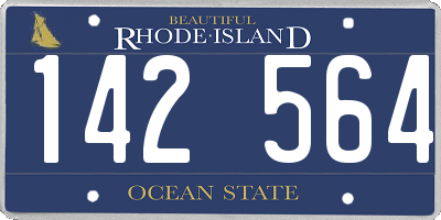 RI license plate 142564
