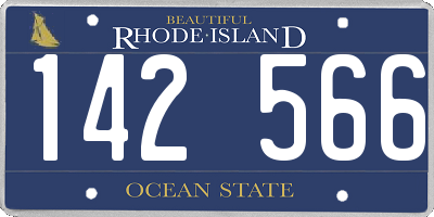 RI license plate 142566