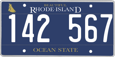 RI license plate 142567