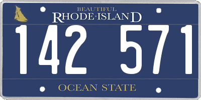 RI license plate 142571