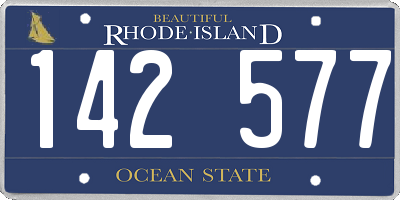 RI license plate 142577