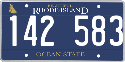 RI license plate 142583