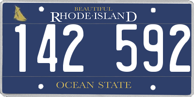 RI license plate 142592