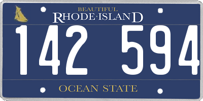 RI license plate 142594