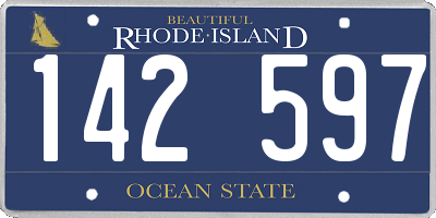 RI license plate 142597
