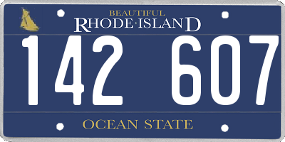 RI license plate 142607