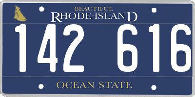RI license plate 142616