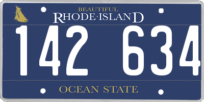 RI license plate 142634