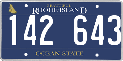 RI license plate 142643